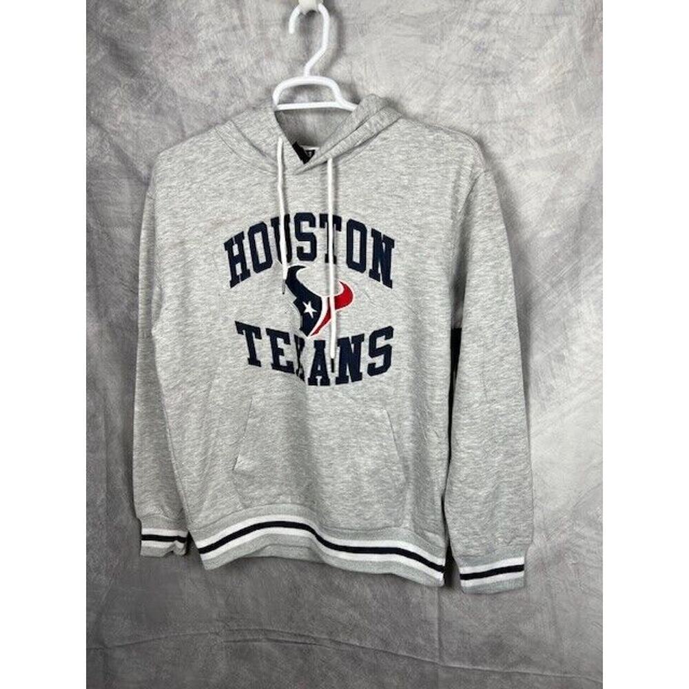 NFL Houston Texans Bull Embroidered Grey Hoodie Size M Retails $85 Brand New - Picture 2 of 7